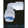 TERMINALE MASCHIO A GOMITO – CONNESSIONI: PER TUBO DA 1/4" O.D. - 1/4" NPT M
