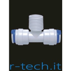 TERMINALE A "T" - CONNESSIONI: PER TUBO DA 1/4" O.D. - 1/4" NPT M - TUBO DA 1/4" O.D.