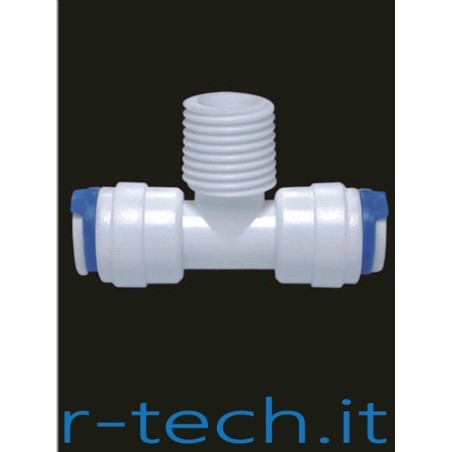 TERMINALE A "T" - CONNESSIONI: PER TUBO DA 1/4" O.D. - 1/4" NPT M - TUBO DA 1/4" O.D.