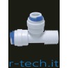 TERMINALE A "T" MASCHIO - CONNESSIONI: TUBO 1/4" O.D. - TUBO 1/4" O.D. - 1/4" NPT M