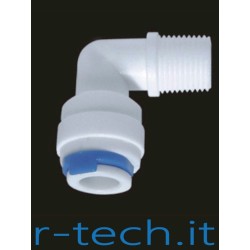TERMINALE MASCHIO A GOMITO - CONNESSIONI PER TUBO O.D. 1/4" - 1/8" NPT M