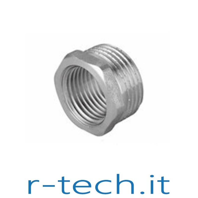 RIDUZIONE MF 1/2"M NPT TO 1/4"M NPT IN OTTONE CROMATO RIDUZIONE MF 1/2"M NPT TO 1/4"M NPT IN OTTONE CROMATO