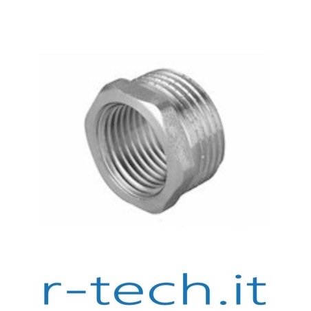 RIDUZIONE MF 1/2"M NPT TO 1/4"M NPT IN OTTONE CROMATO