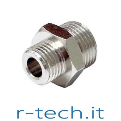 RIDUZIONE MM IN OTTONE CROMATO - 1/2"M NPT A 1/4"M NPT